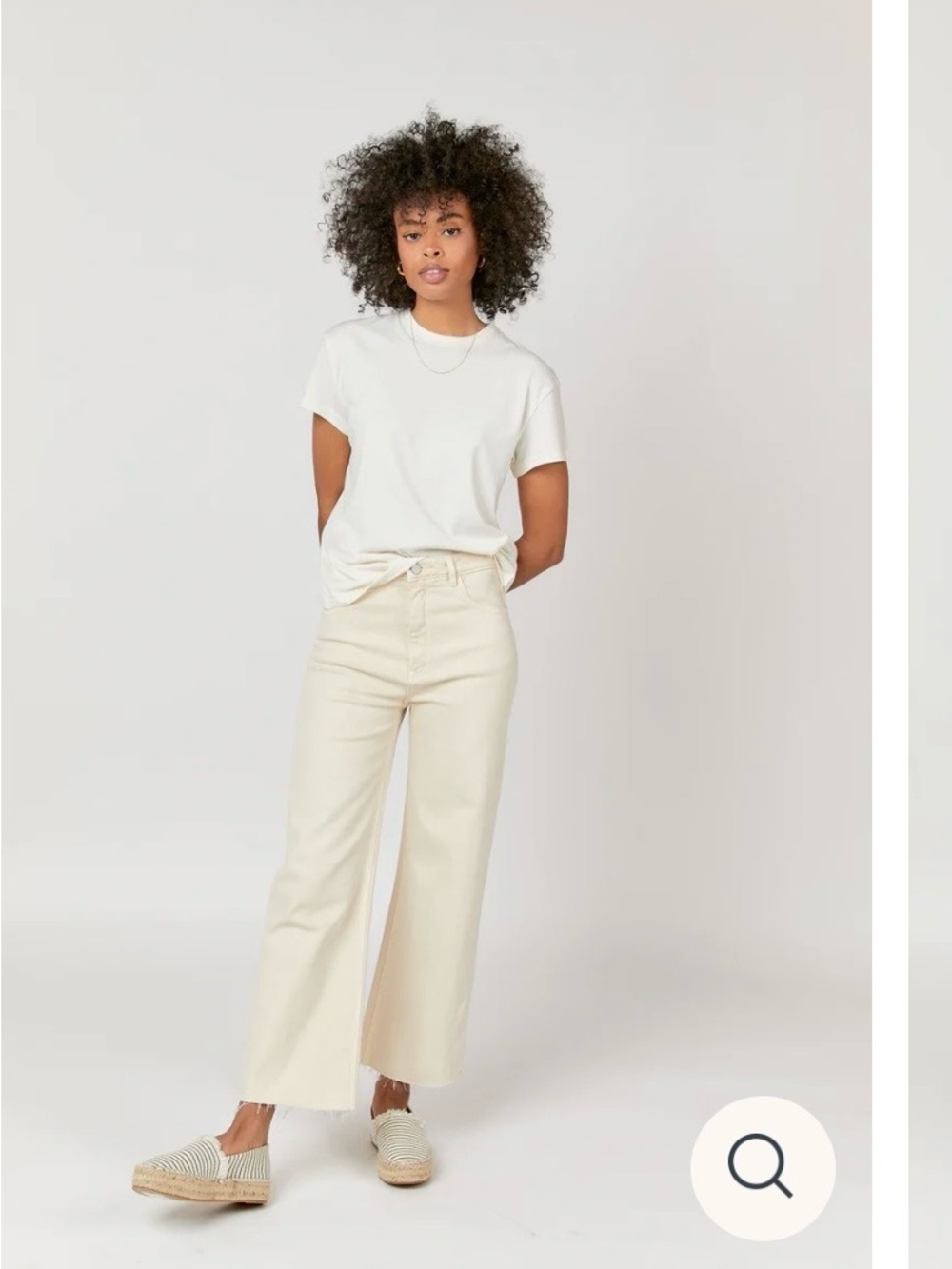 High-Rise Wide-Leg Jeans in Cream
